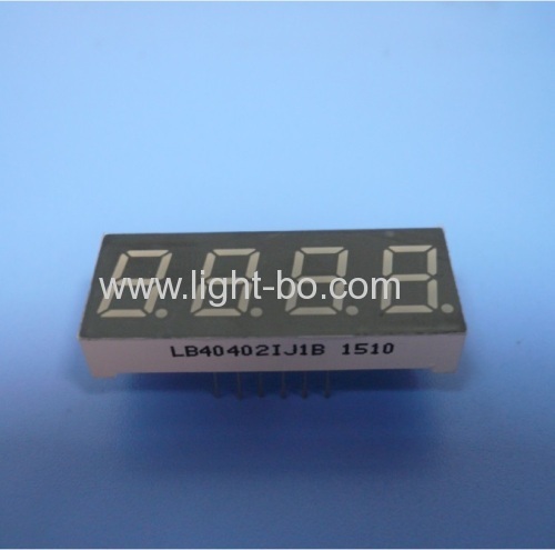 Common Anode super green 0.4 4 digit 7 segment led display for instrument panels