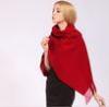 Modern Solid Color 100% Wool Scarf Pashmina With Hand Rolling Hem