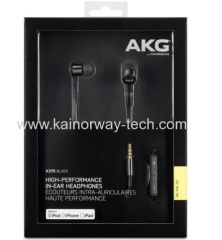 AKG Acoustics K375 High Performance In-Ear Black Headphones with In-line Mic and Remote for iOs Devices