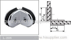 Brass Glass Connector Deg 90 Glass-to-Glass 2535