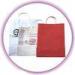 Custom White / Red Small Gift Hard Plastic Handle Bag with Colorful Printing