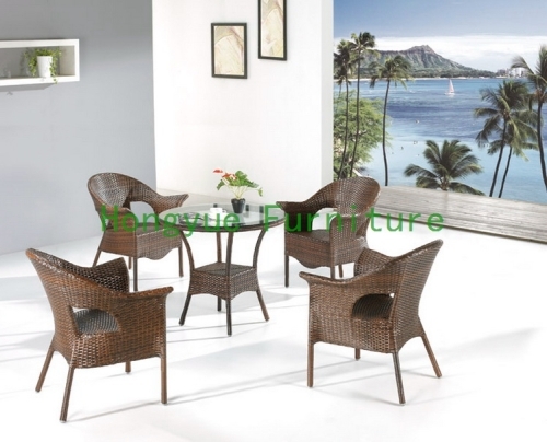 Brown rattan bistro set wicker table chair set furniture