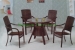 Strong wicker iron frame materials table and chairs designs