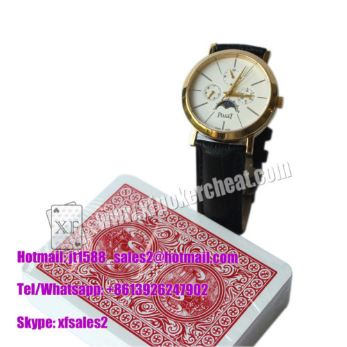 New Design Poker Scanner Leather Watch Camera With Power Bank