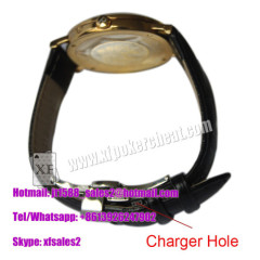 New Design Poker Scanner Leather Watch Camera With Power Bank