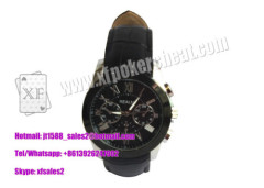 Black Leather Strap Wrist Watch Spy Camera Poker Scanner For Side - Marks Playing Cards