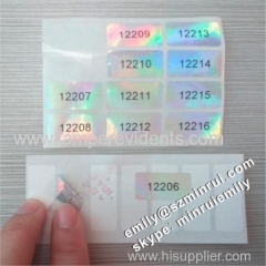 Custom Serial Numbers Printed Hologram Warranty Void Seal Sticker