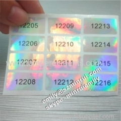 Custom Serial Numbers Printed Hologram Warranty Void Seal Sticker