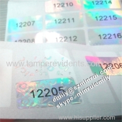 Custom Serial Numbers Printed Hologram Warranty Void Seal Sticker