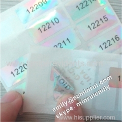 Custom Serial Numbers Printed Hologram Warranty Void Seal Sticker