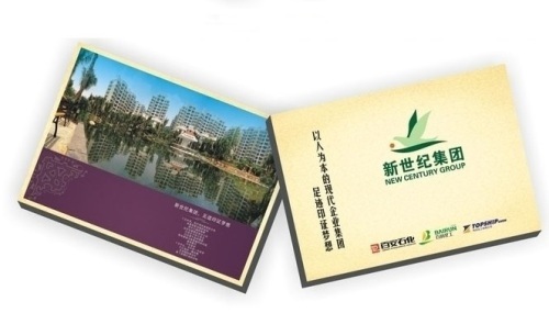 Real estate or property hardcover advertising layflat-bound brochure printing services