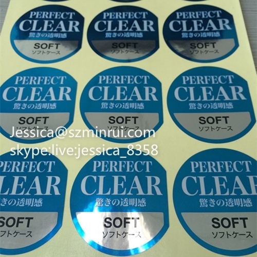 High Quality Bright PET Seal Sticker Printing Waterproof Sticker For Glass Transparent Clear Plastic Labels