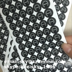 Round Black Void Tamper Proof Sticker Label with Custom Printed Patterns Uncopy Strong Adhesive Security Labels