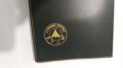 Custom black calf leather soft cover job diary printing and binding for universities