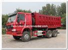 Sinotruck howo 25 tons diesel dump truck price 6X4 drive 336 horse power with parts red color
