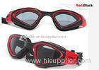 Red Silicone Professional Swimming Goggles with Adjust Head Strap