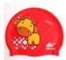 100% Silicone Funny Childrens Swimming Hats Red with Cute Animal Printed