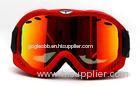 Red CP Lens Adult Anti Fog Snow Goggles with Helmet Compatibility and Custom Logo