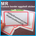 Custom different color blank border eggshell stickers