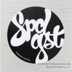 China largest factory of self adhesive destructive label MinRui wholesale round printed white on black Eggshell sticker