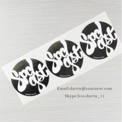 China largest factory of self adhesive destructive label MinRui wholesale round printed white on black Eggshell sticker