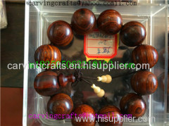 Dark wood Buddha beads-Yellow pear-4