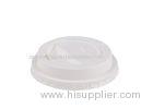 Promotional White Plastic Cold Drink Paper Cup Lids With Straws Hole