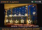 Warm White Star Shape Led Curtain Lights Back Drop For Home