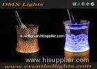 Yellow / Blue Acrylic Lighted Ice Bucket With Led For Wedding