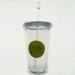 16oz double wall plastic cup with lid and straw
