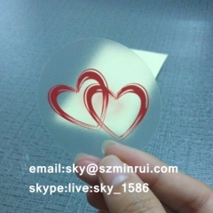 clear polyester labels/round self adhesive sticker/custom clear labels