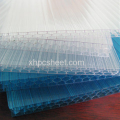 UNQ lowes honeycomb polycarbonate panel plastic clear roofing sheets with 6mm-12mm thickness