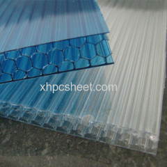 UNQ lowes honeycomb polycarbonate panel plastic clear roofing sheets with 6mm-12mm thickness