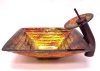 top grade art glass handpainted basin