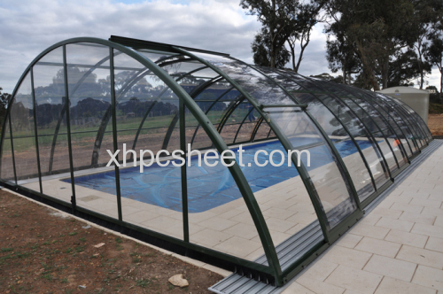 UNQ polycarbonate swimming pool cover polycarbonate aluminium pool covering