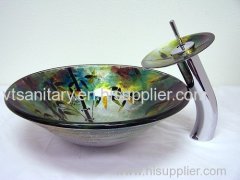 hand painted Glass basin set