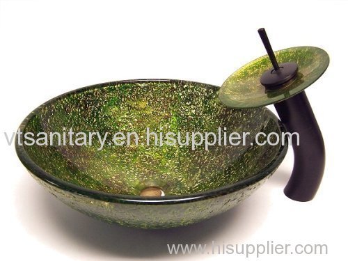 fancy tempered glass basin