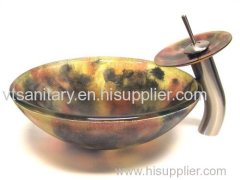 hand painted Glass basin set