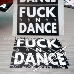 Custom Black Background Printed with White Texts or Image Self Destructive Eggshell Sticker for Graffiti Spray Paint Art