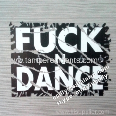 Custom Black Background Printed with White Texts or Image Self Destructive Eggshell Sticker for Graffiti Spray Paint Art