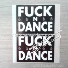 Custom Black Background Printed with White Texts or Image Self Destructive Eggshell Sticker for Graffiti Spray Paint Art