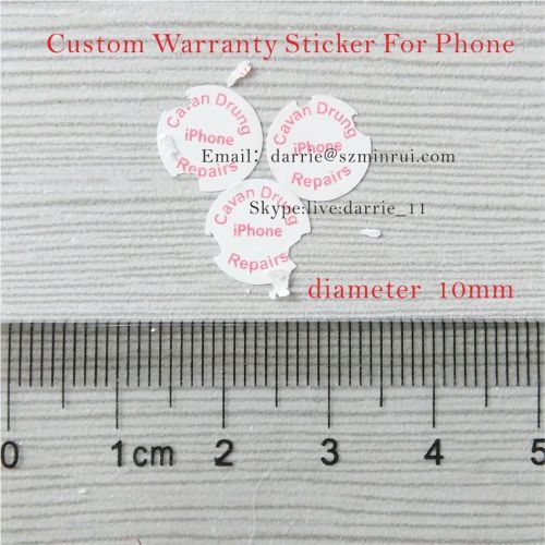 China largest destructible self-adhesive paper manufacturer custom round 10mm diameter warranty screw label for phone