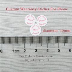 China top self-adhesive destructible label manufacturer supply round 10mm diameter warranty screw label for mobilephone