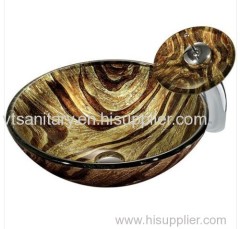 top grade art glass handpainted basin