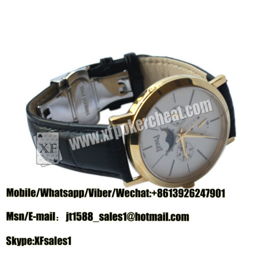 New Design Poker Scanner Leather Watch Camera With Power Bank