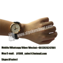 New Design Poker Scanner Leather Watch Camera With Power Bank