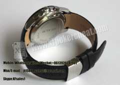 Black Leather Strap Wrist Watch Spy Camera Poker Scanner For Side - Marks Playing Cards