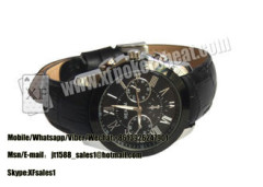 Black Leather Strap Wrist Watch Spy Camera Poker Scanner For Side - Marks Playing Cards