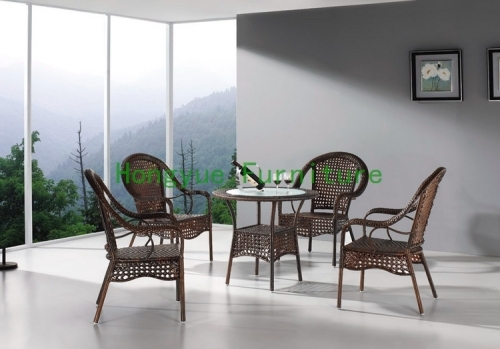 Livingroom rattan table chairs wicker table set