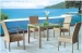 Yellow color rattan table chairs wicker table and chair